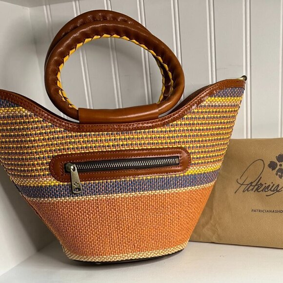 Patricia Nash Gianna Woven Multicolor Satchel Crossbody NWT - Picture 1 of 9